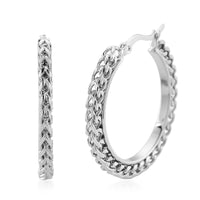 Criss Cross Hoop Earrings in ION Plated YG Stainless Steel