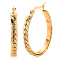 Criss Cross Hoop Earrings in ION Plated YG Stainless Steel - Sticky add to cart bar