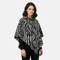 Tamsy Blue and White Tiger Shawl - One Time Fits Most