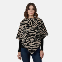 Tamsy Blue and White Tiger Shawl - One Time Fits Most