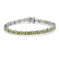 GP Peridot and Multi Gemstone 13.10 ctw Bracelet in Rhodium Over Sterling Silver (7.25 In) - Sticky add to cart bar