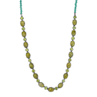 EverTrue Connemara Marble, Multi Gemstone Clover Leaf Necklace (18 Inches) in Platinum Bond 36.15 ctw