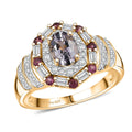 D'Joy Royal Lavender Spinel, Multi Gemstone Ring in 18K Vermeil YG Over Sterling Silver (Size 10.0) 1.80 ctw - Sticky add to cart bar