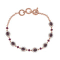 D'Joy Royal Lavender Spinel and Multi Gemstone 5.10 ctw Toggle Grace Bracelet in 18K Vermeil Rose Gold Over Sterling Silver (6.50-8.0In) - Sticky add to cart bar
