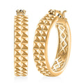 EverTrue Bronzella Collection Pyramid Pulse Hoop Earrings in 18K YG Plated Bronze - Sticky add to cart bar