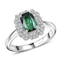 D'Joy Premium Santa Rosa Tourmaline, Moissanite Ring in Rhodium Over Sterling Silver (Size 10.0) 1.10 ctw - Sticky add to cart bar