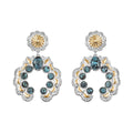 Artisan Crafted D'Joy Sleeping Beauty Turquoise 3.65 ctw Earrings in 18K YG and Rhodium Over Sterling Silver - Sticky add to cart bar