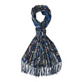 Tamsy Blue Digital Gilded Auspicious Cloud Scarf - Sticky add to cart bar