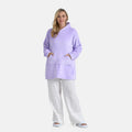 Tamsy Navy Fleece Hoodie Sweater Blanket with Kangaroo Pocket - One Size Fits Most - Sticky add to cart bar