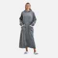 Tamsy Navy Long Fleece Hoodie Sweater Blanket with 2 Front Pockets (49.21"x28.3") - Sticky add to cart bar
