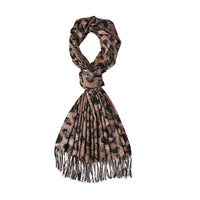 Tamsy Camel Digital Gilded Leopard Print Scarf