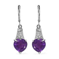 EverTrue African Amethyst Earrings in Stainless Steel 6.10 ctw - Sticky add to cart bar