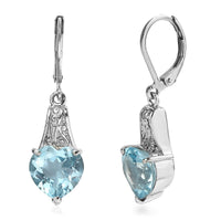 EverTrue Sky Blue Topaz 8.40 ctw Earrings in Stainless Steel