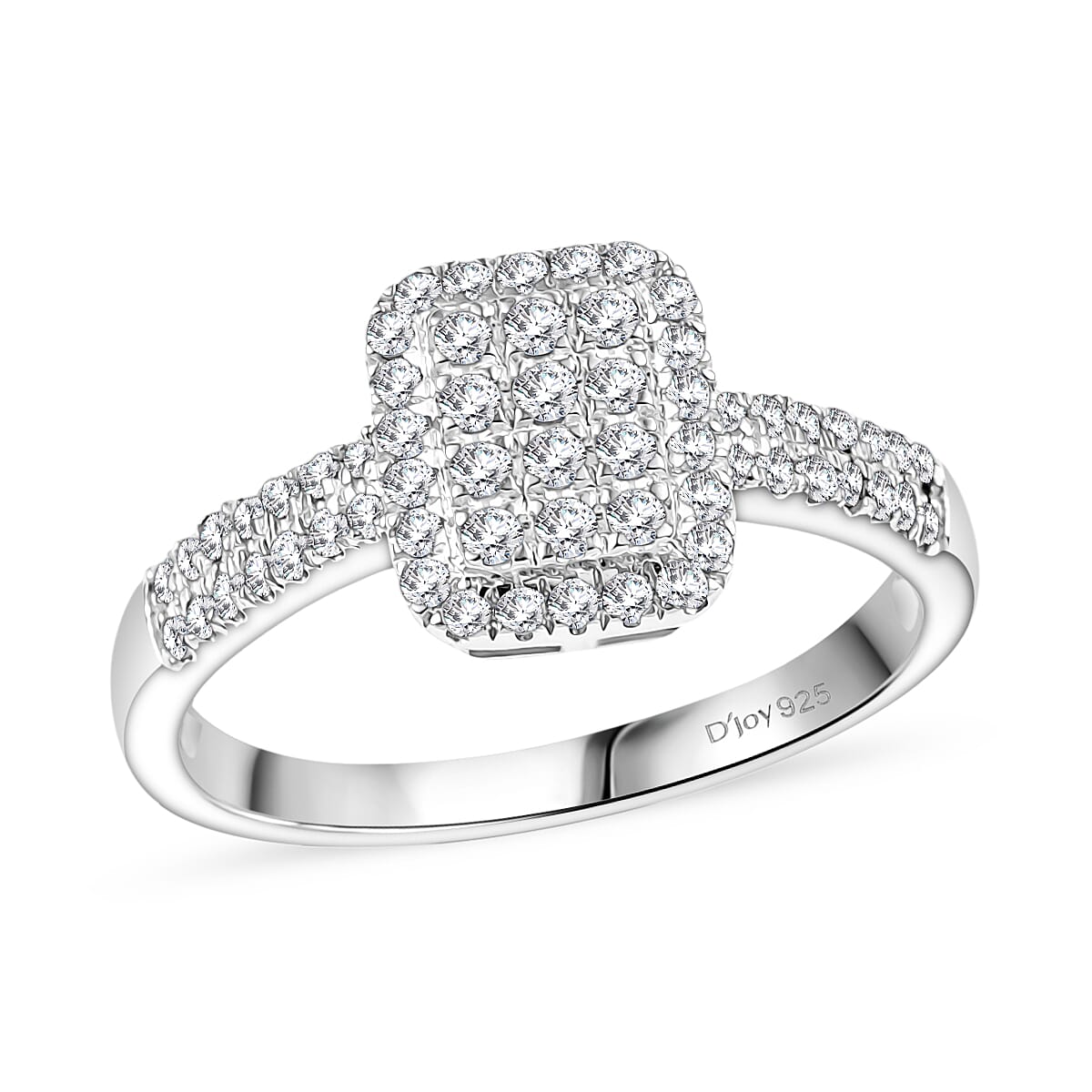 D'Joy Diamond 0.50 ctw Ring in Rhodium Over Sterling Silver (Size 10.0)