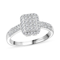 D'Joy Diamond 0.50 ctw Ring in Rhodium Over Sterling Silver (Size 10.0)