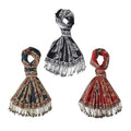 TAMSY Set of 3 Black Red Teal Peacock Woven Scarves – One Size - Sticky add to cart bar