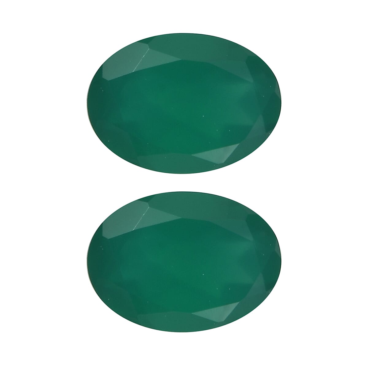 Green Onyx Set of 2 (Ovl 7x5 mm) 1.26 ctw Loose Gemstone