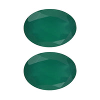 Green Onyx Set of 2 (Ovl 7x5 mm) 1.26 ctw Loose Gemstone