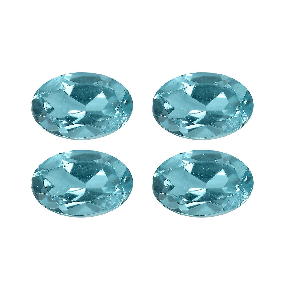 Blue Apatite Set of 4 (Ovl 6x4 mm) 0.85 ctw Loose Gemstone