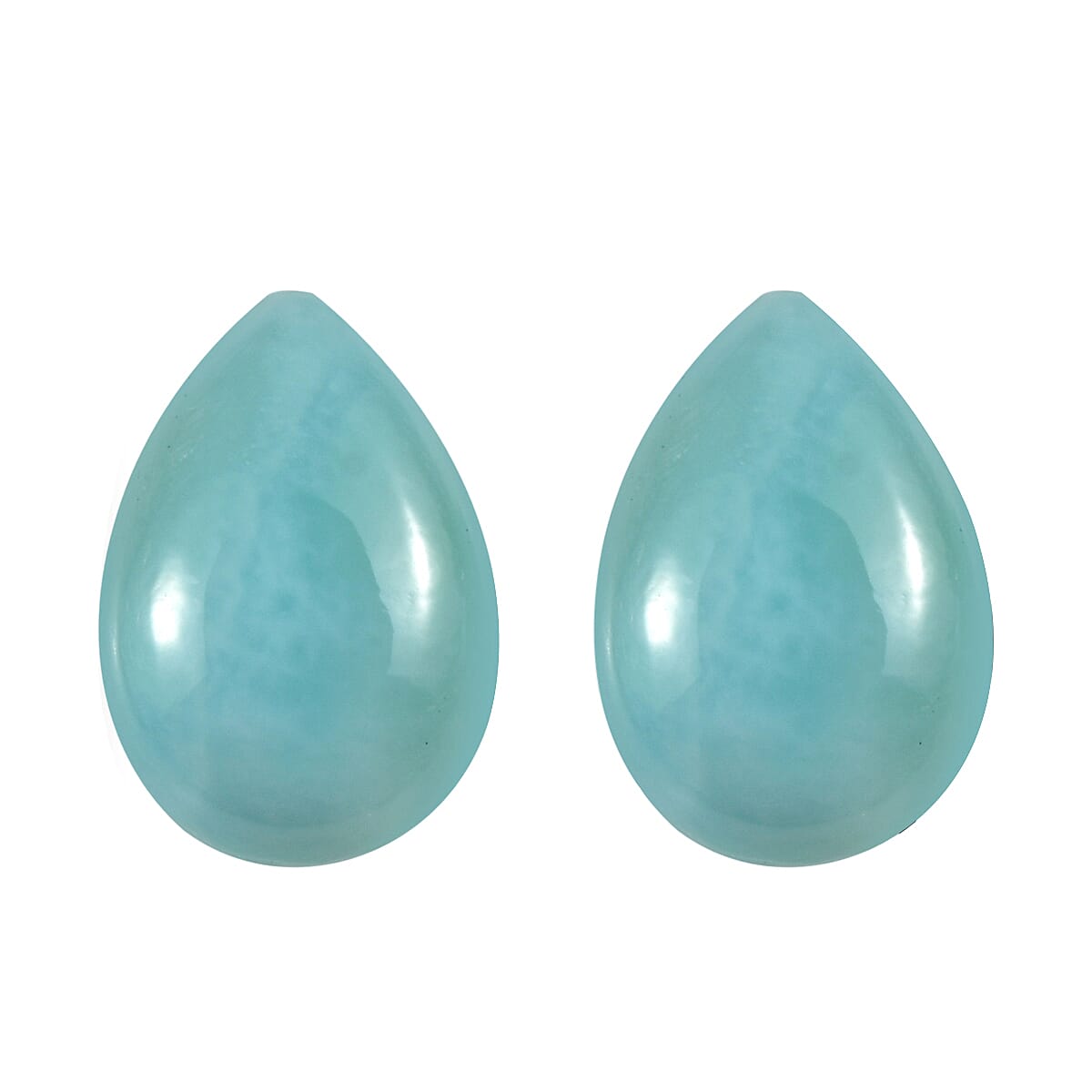 Larimar Set of 2 (Pear 6x4 mm) 0.88 ctw Loose Gemstone