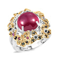 GP Multi Gemstone Ring in 18K Vermeil YG and Rhodium Over Sterling Silver (Size 10.0) 9.80 ctw - Sticky add to cart bar