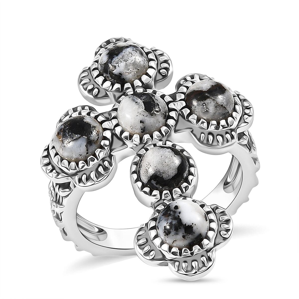 Artisan Crafted D'Joy White Buffalo 4.00 ctw Ring in Sterling Silver (Size 10.0)