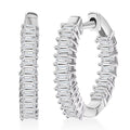 Luxuriant Lab Grown Diamond G-H SI 1.30 ctw Radiance Hoop Earrings in Rhodium Over Sterling Silver - Sticky add to cart bar