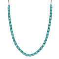 D'Joy Sleeping Beauty Turquoise 16.25 ctw Crown Mosaic Necklace in Rhodium Over Sterling Silver 18 Inches - Sticky add to cart bar