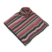TAMSY Red Striped Knit Poncho