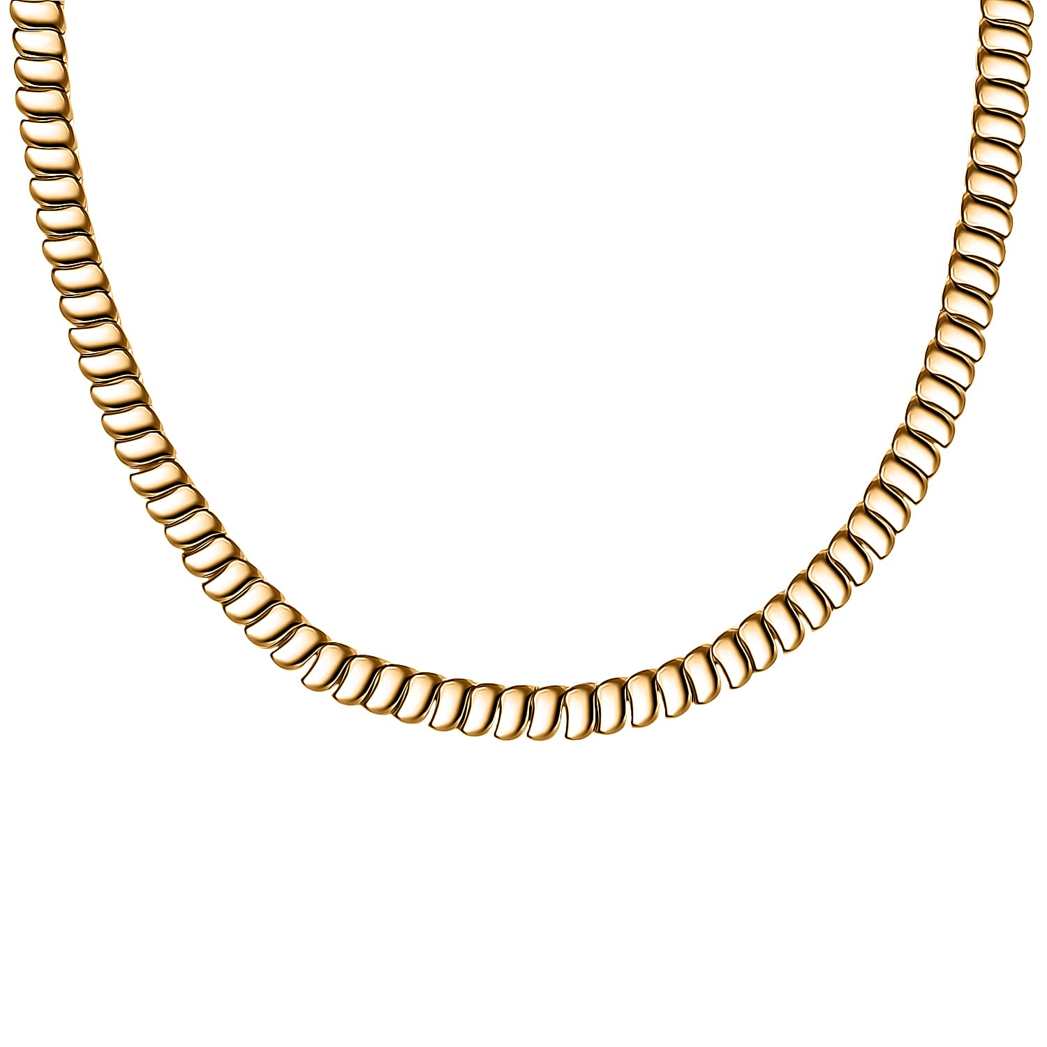 EverTrue Bronzella Collection Wave Link Necklace in 18K YG Plated Bronze 18 Inches