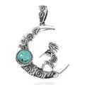 D'Joy Artisan Crafted Tahoe Nevada Turquoise 1.90 ctw Kokopelli Pendant without Chain in Sterling Silver - Sticky add to cart bar