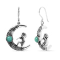D'Joy Artisan Crafted Tahoe Nevada Turquoise 2.00 ctw Kokopelli Earrings in Sterling Silver - Sticky add to cart bar