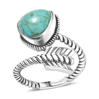 D'Joy Artisan Crafted Tahoe Naveda Turquoise Ring in Sterling Silver (Size 10.0) 3.40 ctw