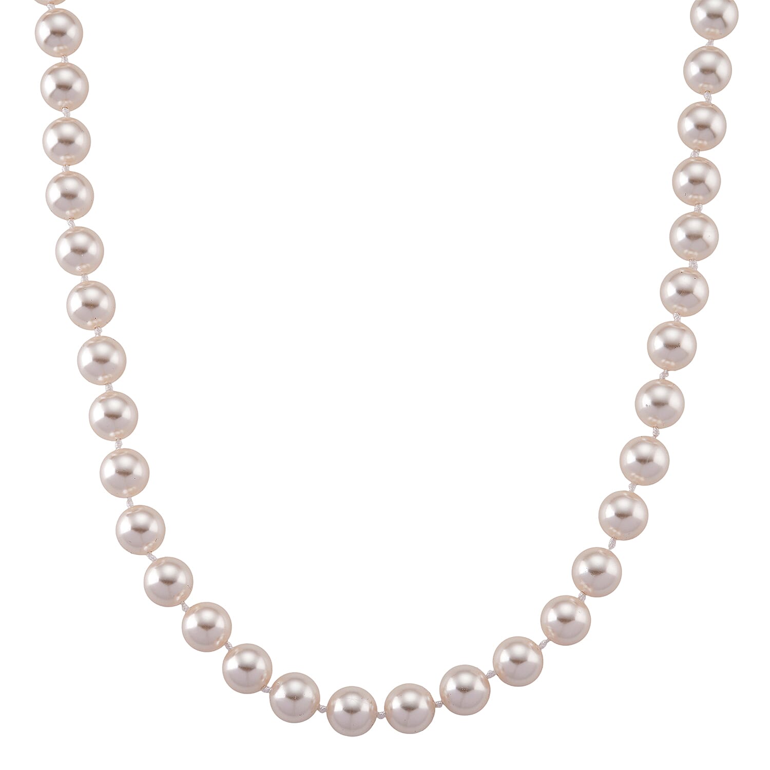 Sleeping Beauty Color Shell Pearl Necklace (20 Inches) in Stainless Steel