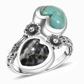 D'Joy Artisan Crafted Tahoe Naveda Turquoise Ring in Sterling Silver (Size 10.0) 4.90 ctw - Sticky add to cart bar