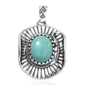 D'Joy Artisan Crafted Tahoe Nevada Turquoise 4.20 ctw Cowboy Hat Pendant without Chain in Sterling Silver - Sticky add to cart bar