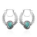 D'Joy Artisan Crafted Tahoe Nevada Turquoise 2.50 ctw Feather Earrings in Sterling Silver - Sticky add to cart bar