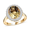 Luxoro Premium Brazilian Heliodor and G-H I2 Diamond 4.40 ctw Golden Crownlight Ring in 10K Yellow Gold (Size 7.0) - Sticky add to cart bar