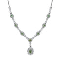 D'Joy Premium Ambanja Demantoid Garnet and Moissanite 4.65 ctw Forest Gleam Necklace in Rhodium Over Sterling Silver 18 Inches - Sticky add to cart bar