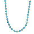 Blue Howlite 230.00 ctw Beaded Necklace with Owl Charm in Goldtone 18 Inches - Sticky add to cart bar