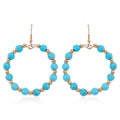 Blue Howlite 20.00 ctw Beaded Earrings in Goldtone and Stainless Steel - Sticky add to cart bar