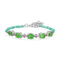 EverTrue Chartreuse Quartz (Triplet) and Multi Gemstone 15.40 ctw Floral Bracelet in Platinum Bond (7.25 In) - Sticky add to cart bar