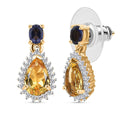 D'Joy Premium Brazilian Heliodor and Multi Gemstone 2.00 ctw Twilight Majesty Earrings in 18K Vermeil Yellow Gold Over Sterling Silver - Sticky add to cart bar
