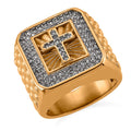 Austrian Crystal Line of Faith Ring in ION Plated YG and Stainless Steel (Size 10.0) - Sticky add to cart bar