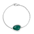 D'Joy Green Onyx 9.10 ctw Bracelet in Platinum Over Sterling Silver (7.50 In (7.50 In) - Sticky add to cart bar