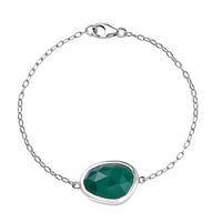 D'Joy Green Onyx 9.10 ctw Bracelet in Platinum Over Sterling Silver (7.50 In (7.50 In)