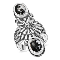 D'Joy Artisan Crafted White Buffalo 4.85 ctw Ring in Sterling Silver (Size 7.0)