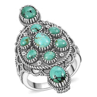 D'Joy Artisan Crafted Tahoe Naveda Turquoise 4.25 ctw Ring in Sterling Silver