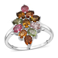 D'Joy Multi-Tourmaline 2.00 ctw Ring in Rhodium Over Sterling Silver - Sticky add to cart bar