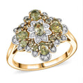 D'Joy Premium Ambanja Demantoid Garnet, Moissanite Ring in 18K Vermeil YG Over Sterling Silver (Size 10.0) 2.10 ctw - Sticky add to cart bar